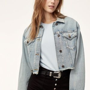 Aritzia Wilfred Free Light Pink Denim Jacket